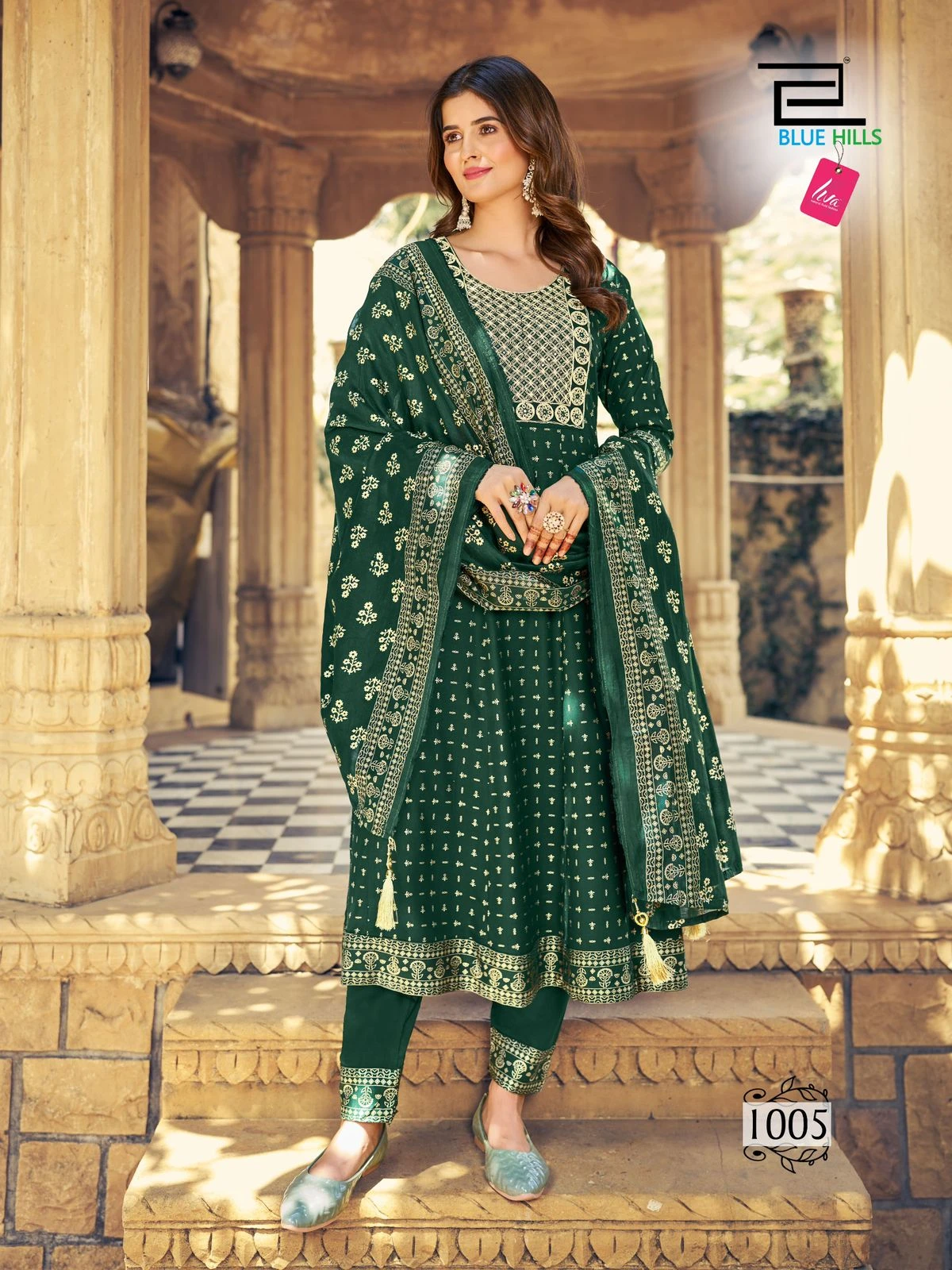 Blue Hills Meera Rayon 14Kg Wholesale Readymade Salwar Suit Catalog — Wholesale Salwar Suits, Blue Hills wholesale from Surat - Gallery Image 3